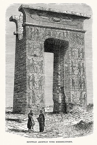 Egyptian archway with Hieroglyphics