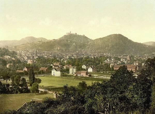 Eisenach in Thuringia, Germany, Historic, digitally restored reproduction of a photochromic print from the 1890s