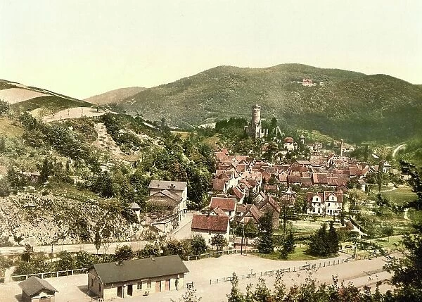 Eppstein in Hesse, Germany, Historic, digitally restored reproduction of a photochromic print from the 1890s