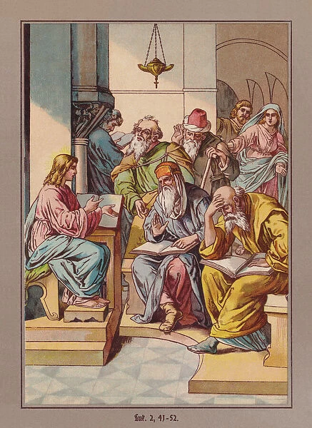 The Finding in the Temple, chromolithograph, published ca. 1880