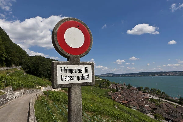 Free for residents, Twann village, Lake Bieler See, Canton Bern, Switzerland, Europe