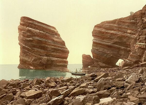 Helgoland, Schlesiwig-Holstein, Germany, Historic, digitally restored reproduction of a photochromic print from the 1890s