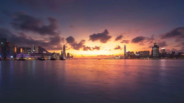 Hong Kong sunset at victoria habour