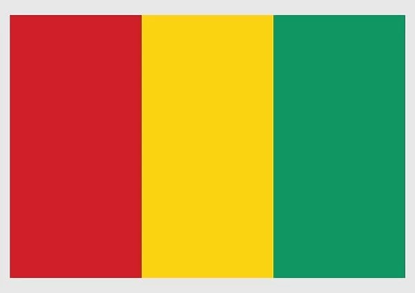 Illustration of flag of Guinea, a tricolor of three vertical bands of red, yellow and green