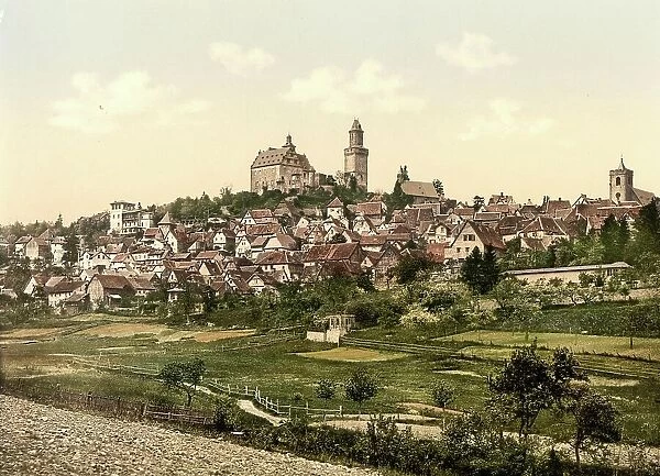 Kronberg im Taunus, Hesse, Germany, Historic, digitally restored reproduction of a photochromic print from the 1890s