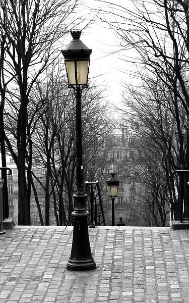 Lamposts and Stairs at Montmartre