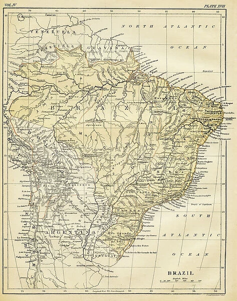 Map of Brazil 1878