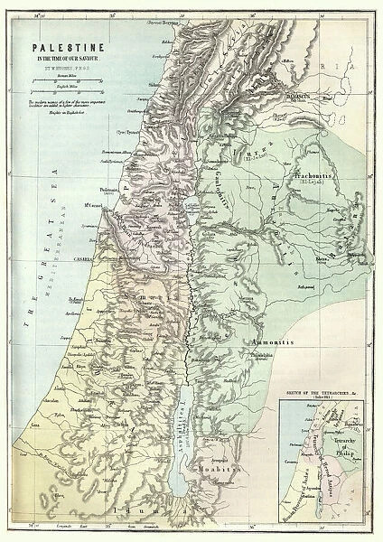 Map of Palestine in the time of Jesus Christ
