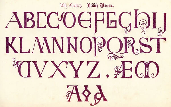 Medieval 10th Century Style Alphabet