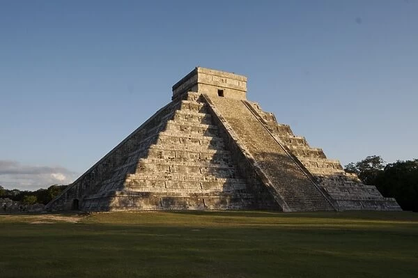Pyramid of Kulkulkan or El Castillo, at Chichen-Itza, Mexico