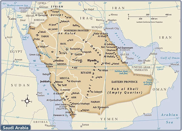 Saudi Arabia country map
