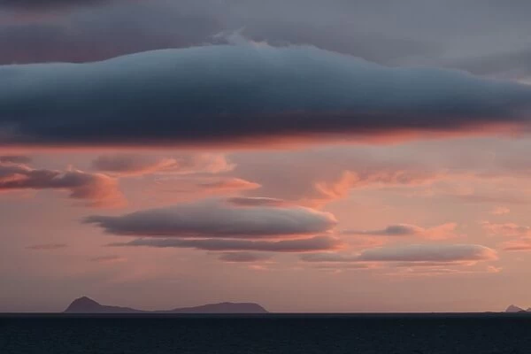 Sunset at Isfjorden, near Festningen, Kapp Linne, Nordenskiold-Land, Spitsbergen Island, Svalbard Archipelago, Svalbard and Jan Mayen, Norway