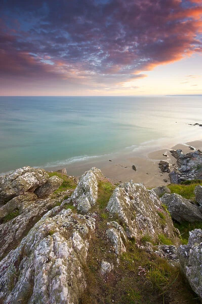 Sunset Whitsand Bay Cornwall UK