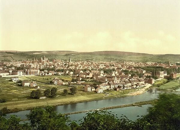 Trier an der Moselle, Rhineland-Palatinate, Germany, Historic, digitally restored reproduction of a photochromic print from the 1890s