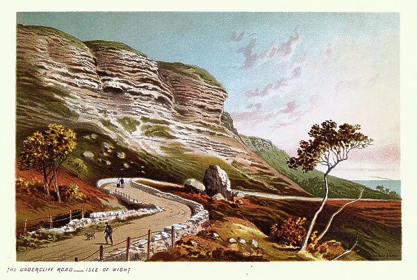 The Undercliff road, Isle of Wight, Victorian 19th Century
