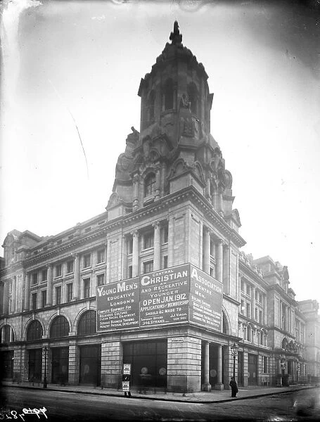 The YMCA. December 1911: The new YMCA building on the corner of Tottenham Court Road