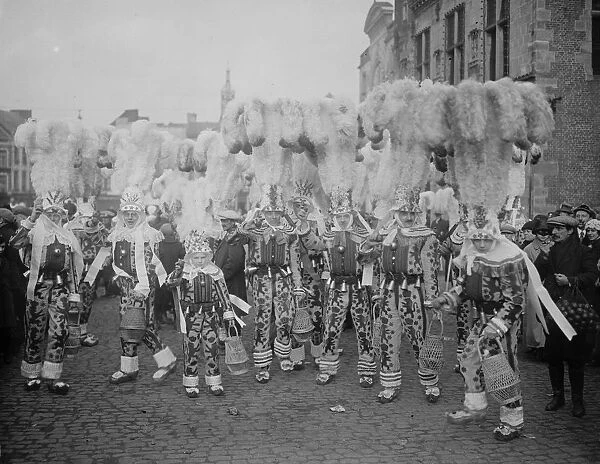 Shrove Tuesday carnival at Binch in Binch Some of the wondrous plumes 25 February 1925