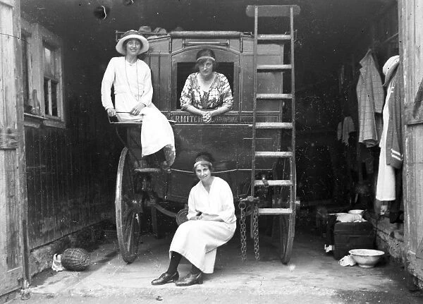 Women on the back of a coach, Perranporth, Cornwall. 1923