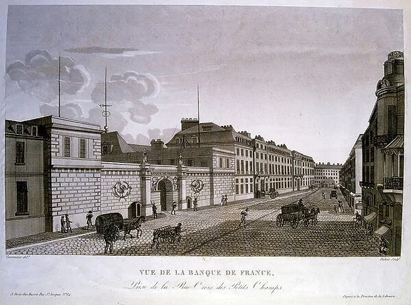 18th century drawing of the Bank of France circa 1790