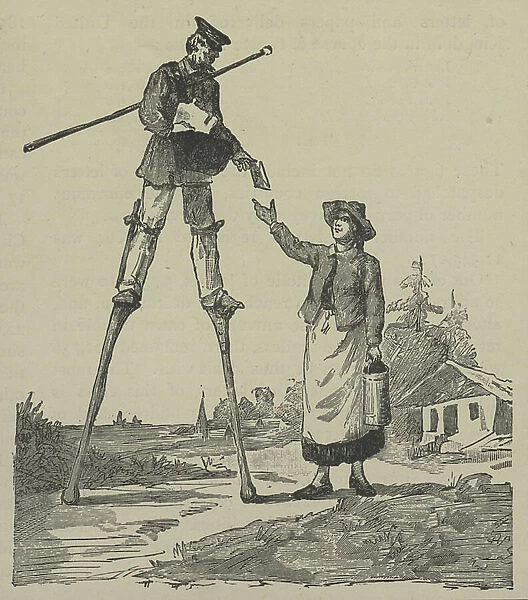 19th century stilted Landes postman