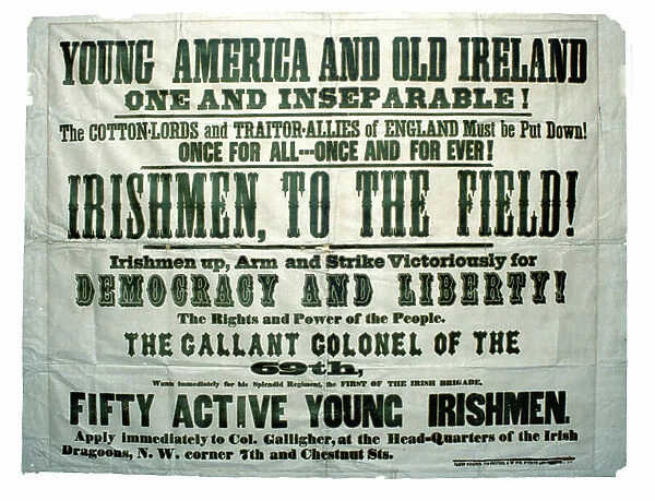 69th New York Regiment Irish Recruiting Poster
