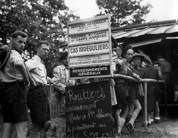 6th World Scout Jamboree, August 1947 in Moisson, France (b  /  w photo)