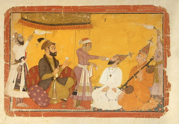 ]7. 110  /  359 Gosain Narayan takes poison in the presence of Emperor Jahangir, Nurpur