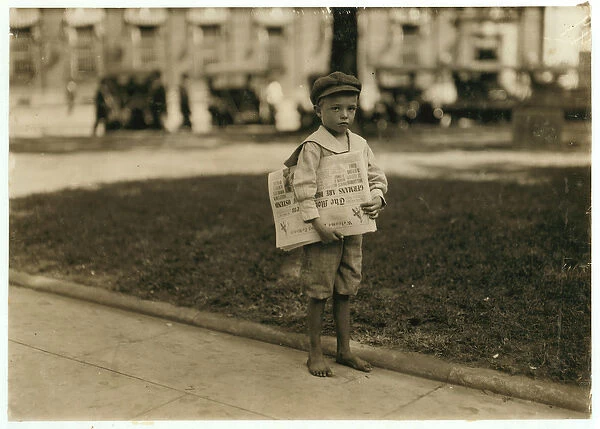 7 year old newsboy Ferris in Mobile, Alabama, 1914 (b  /  w photo)