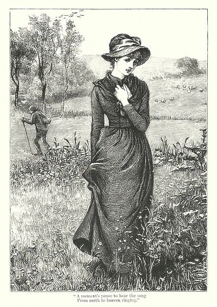 'A moments pause to hear the song  /  From earth to heaven ringing'(engraving)