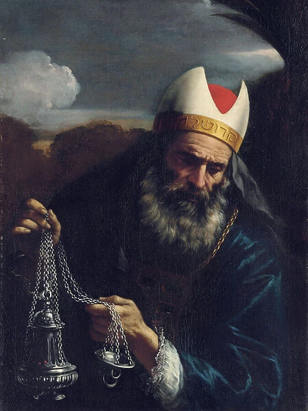 Aaron, High Priest of the Israelites, holding a censer (oil on canvas)