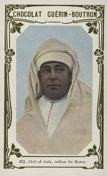 Abd-el-Aziz, sultan du Maroc (coloured photo)