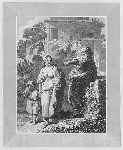 Abraham Giving Up Hagar, Genesis, XXI, 14 (engraving)