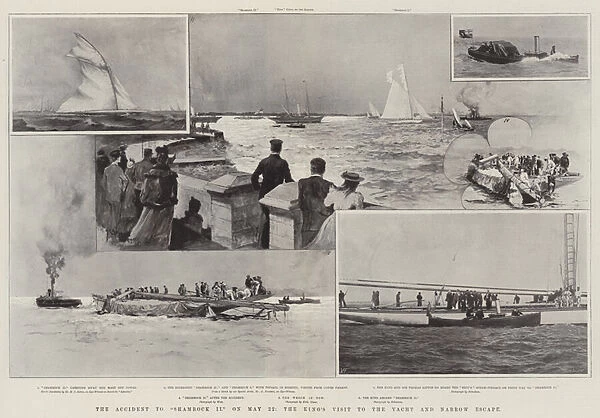 The Accident to 'Shamrock II'on 22 May, the Kings Visit to the Yacht and Narrow Escape (litho)