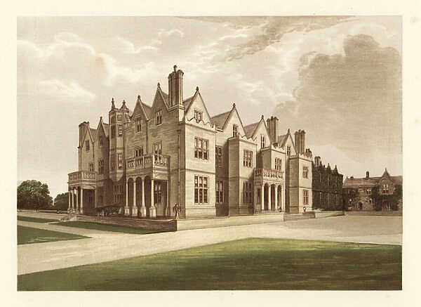 Acton Reynald Hall. Shropshire, England. 1880 (engraving)