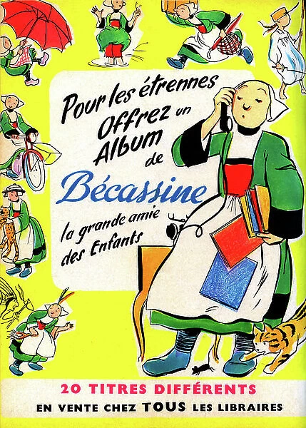 Advertisement for Becassine's albums, 1954 (illustration)
