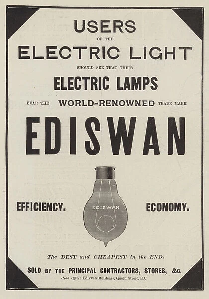 Advertisement, Ediswan (engraving)