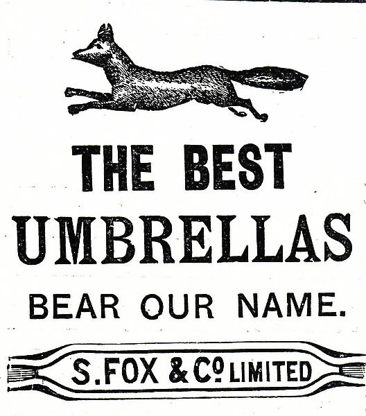 Advertisement for Fox's umbrella frames