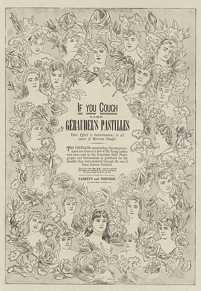 Advertisement, Geraudels Pastilles (engraving)