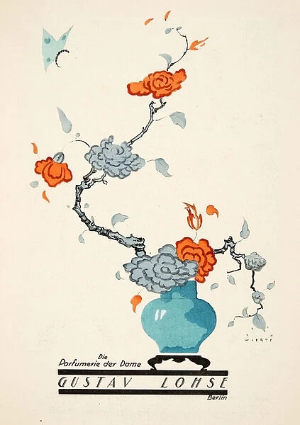 Advertisement for Gustav Lohse, Perfume for Women, from Styl, pub. 1922 (pochoir print)