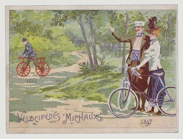 Advertisement for Michaux bicycles, 1897 (chromolitho)
