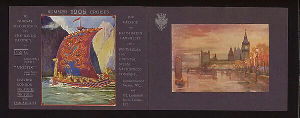 Advertisement for P & O cruises, summer 1905 (colour litho)
