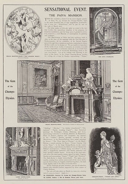 Advertisement, the Paiva Mansion (engraving)