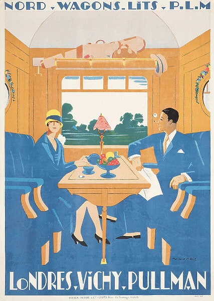 Advertising poster for the London to Vichy Pullman express train, 1927 (colour lithograph)