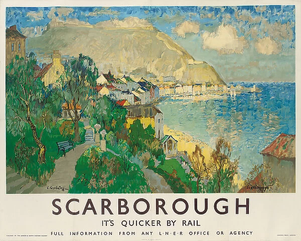 An advertising poster for Scarborough (colour lithograph)