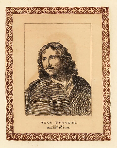 Adam Pynacker, Dutch Golden Age landscape painter. 1817 (etching)
