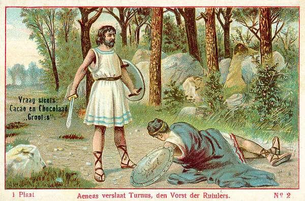 Aeneas kills Turnus, king of the Rutuli (chromolitho)