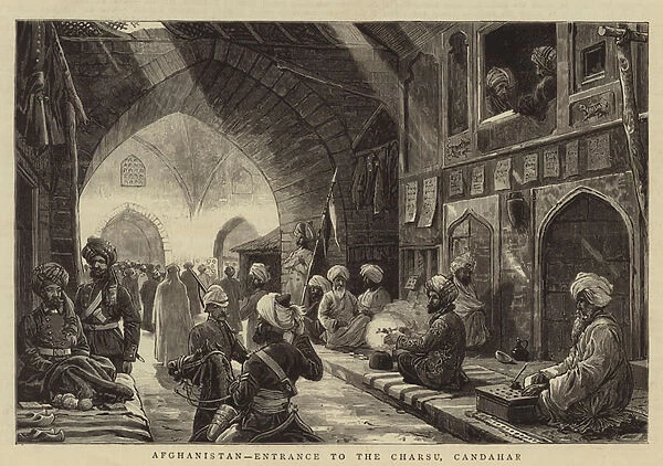 Afghanistan, Entrance to the Charsu, Candahar (engraving)