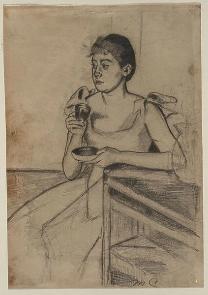After-Dinner Coffee (recto), c. 1889 (graphite on paper)