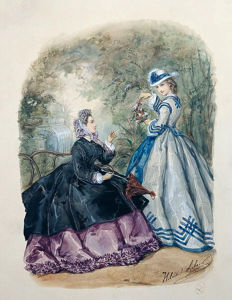 Afternoon Dress for Women, 1863 (w  /  c on paper)
