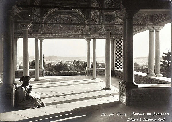 Album 'Meine mittelmeer-reise 1910': Pavilion in the Belvedere Park in Tunis, 1910 (print on double-weight paper)
